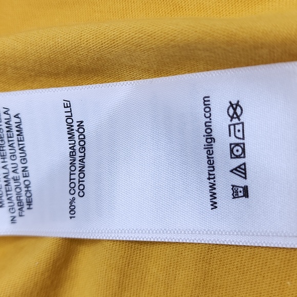 TRUE RELIGION YELLOW 3 EXTRA LARGE (XXXL) TSHIRT - Picture 9 of 10